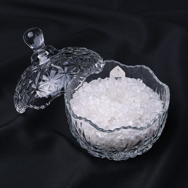 Natural purple and white pink citrine gravel ornaments bracelet degaussing stone jewelry container storage box utensil degaussing bowl