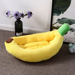 Cartoon Banana Dog Bed Cat Bed Lazy Sofa Universal for All Seasons Teddy Bichon Pet Bed for Small and Medium-Sized Dogs Removable and Washable