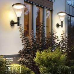 Solar wall light outdoor waterproof courtyard lights simple modern super bright door light outdoor garden home exterior wall lights