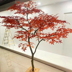 Red Maple Tree Artificial Tree Indoor and Outdoor Large Landscape Japanese-Style Courtyard Landscaping Decoration Fake Tree Dry Landscape