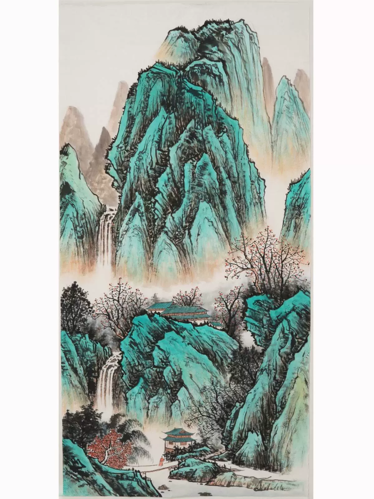 四尺不题字国画纯手绘山水画写意无款画玄关挂画中堂不题款竖款-Taobao 