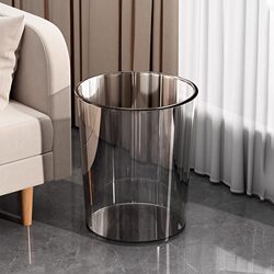 Trendy Trash Can for Home Use, Light Luxury, Transparent, Suitable for Bedroom, Bathroom, Simple Office, Living Room, Large Capacity Wastebasket, Large Size