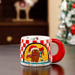 Jingdezhen Christmas Cup Ceramic Large Capacity Small Gift Box Mug Souvenir Couple Cup High Aesthetic Value for Women