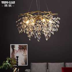 French light luxury living room chandelier, post-modern crystal hall, restaurant room chandelier, villa bedroom branch lighting