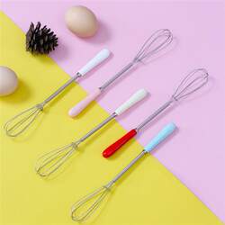 Mini ceramic handle manual egg beater egg custard stirring gadget stainless steel home kitchen baking egg beater