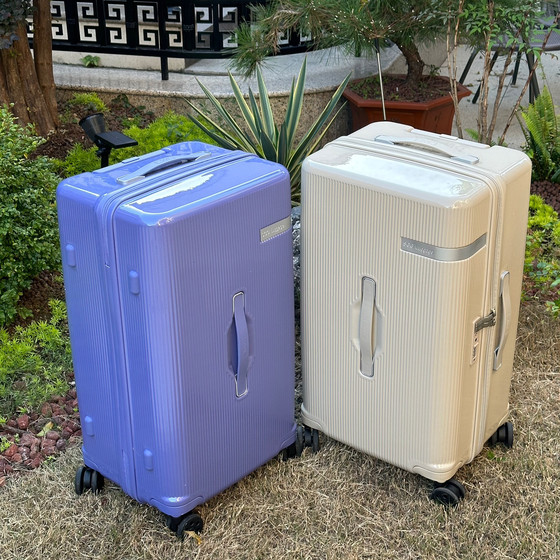 
SGG suitcase vertical striped trolley case universal wheel five wheel suitcase women's 20-inch suitcase