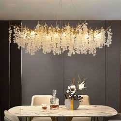 Postmodern exhibition hall French living room dining room bedroom lamp bar shape aluminum design branch crystal drop chandelier lamp