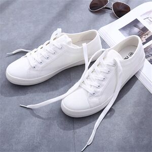 
Couple pure white men's shoes versatile white shoes for women 2021 new spring fashion shoes flat canvas shoes women's board shoes