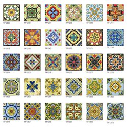 Nanyang Style Nyonya Tile 100X100 French Retro Restaurant Front Desk Decoration Concave and Convex Glaze Art Small Flower Tile