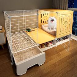 Dog cage, small dog, separate kennel with toilet, one room, one living room, one bathroom, pet Bichon Frize, Pomeranian, Corgi storage cabinet