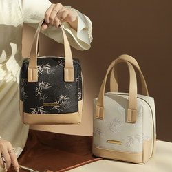 New Chinese-Style Portable Cosmetic Bag for Women, Large Capacity, 2025 New Model, Portable Travel Organizer with Compartments for Makeup Brushes