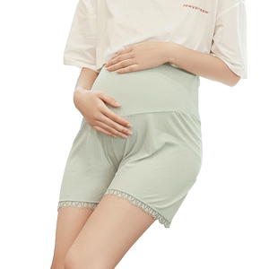Pregnant women's safety pants ice silk in summer thin leggings can be adjusted to wear high -waisted high -waisted lightweight, large size shorts during pregnancy
