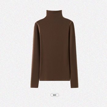 Star's same style wool and silk contrast half turtleneck warm base