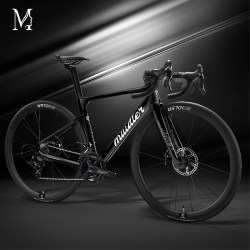 Muidler Carbon Fiber Road Bike for Adults, Male and Female Students, Fully Internal Cable Routing, Curved Handlebars, Ultra-Light Racing Bike