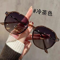 New Style Brown and Black Sunglasses, Fashionable Women's High-End Polarized Sun Protection Sunglasses for Small Faces, Uv Protection