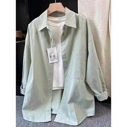 Plus Size 150kg Casual Style Pure Cotton Shirt Women's Top Spring and Autumn New Korean Style Loose Lapel Petite Jacket
