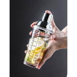 Splash-proof glass shaker cup, homemade beverage shaker set, hand-made lemon tea tools, full set of milk tea hand-cranked cup