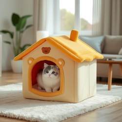 Cat and Dog House Nest, Warm in Winter, Suitable for Small Dogs and Cats, Universal for All Seasons, Removable and Washable Dog House, Cat Nest Bed, Pet Supplies