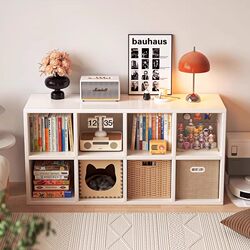Free-Standing Grid Cabinet, Open Storage Cabinet, Display Cabinet, Storage Cabinet, Floor-Standing Storage Cabinet, Bookshelf, Children's Combination Bookcase