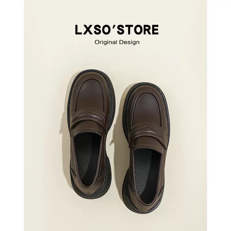 真皮黑色乐福鞋女春秋2024新款女鞋厚底jk单鞋子复古