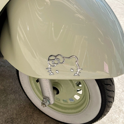 Hello Kk Cat Electric Car Decoration Silver Sticker Small Accessory Notebook Car Rearview Mirror Sticker Cute Cartoon