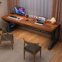 Double Computer Desk, Desktop Long Desk, Bedroom Simple Office Desk, Gaming Desk, Student Home Study Bedside Table