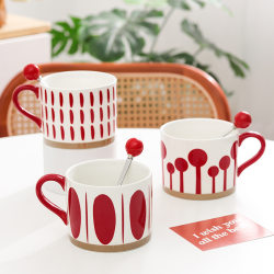 Jingdezhen ins Design-Focused Niche Mug, High-Value Ceramic Cup, Large Capacity Couple's Cup, Office Coffee Cup