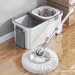 2024 New Model Household Mop with Bucket, Complete Set for Lazy People, Rotating Mop Bucket with Integrated Washing and Wringing