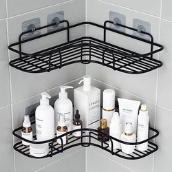 No-Drill Bathroom Corner Shelf, Wall-Mounted Storage Rack for Washbasin, Toilet, and Kitchen