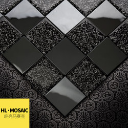 Self-Adhesive Black Glass Mosaic Tile for Bar Decoration, Trendy Chain Store, Personalized Restaurant Bar Counter, and Store Wall Stickers