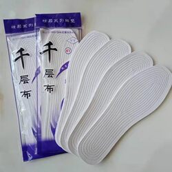 Thousand-Layer Cloth Insoles for Men, Breathable, Sweat-Absorbent, Anti-Odor, Women's Handmade Pure Cotton Thickened Sports Cotton Insoles, Comfortable for All Seasons