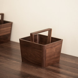 Solid Wood Special Hand Basket for Household Toys and Snacks, High-End Appearance Storage Basket, Portable Outdoor Camping Picnic Basket