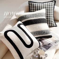 Modern Minimalist Pillow, Light Luxury and High-End Feel, Nordic Fabric Bed Cushion, Living Room Sofa Pillow Cover with Insert