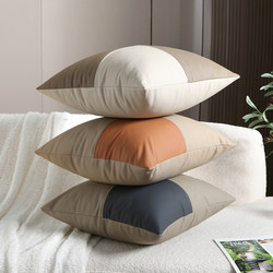 Simple Color-Blocked Pillowcase, Solid Color Cushion, Backrest Pillow for Living Room Sofa, Includes Core, Nordic Light Luxury Style ins Pillow