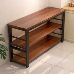 Solid Wood Kitchen Multi-Functional Storage Rack, Floor-Standing Cutting Table, Workbench, Multi-Layer Microwave Oven, Oven, Cookware Narrow Side Cabinet