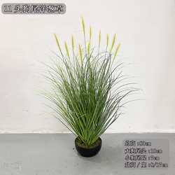 Injection molded green plants, fake grass, potted artificial reeds, dog tail grass, lace flowers, artificial plant grass piles
