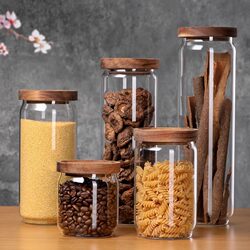 Japanese-Style Large-Diameter Glass Storage Jar Kitchen Food Grain Tea Sealed Jar High Borosilicate Storage Container
