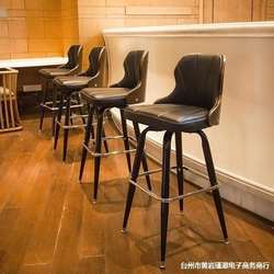 Simple European style bar chair wrought iron bar chair creative stylish solid wood high chair rotating leisure chair cafe