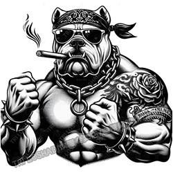 Domineering Muscular Bulldog Car Sticker,  Style Car Scratch Cover, Personalized Creative Car Door and Rear Sticker