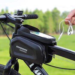 Bicycle Front Frame Bag, Road Bike Rainproof Phone Storage Bag, Suitable for Xidesheng Mountain Bikes, Three-Dimensional Touch Screen