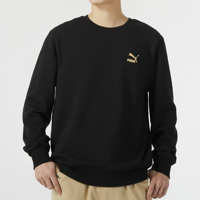 PUMA Puma Casual Top Men's 2025 Spring New Gold Label Sweater Black ...