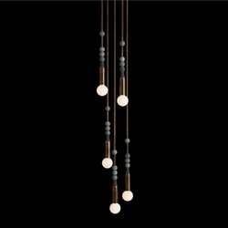 Nordic post-modern minimalist living room chandelier, personality and atmosphere, restaurant bedroom lamp, artistic creative chandelier copper chandelier