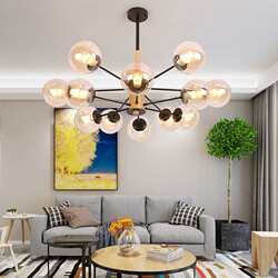 Nordic creative magic bean chandelier, post-modern minimalist dining room bedroom lamp, personalized bubble branch glass ceiling lamp