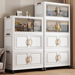 Folding Installation-Free Storage Cabinet Multi-Layer Plastic Baby Wardrobe Clothing Storage Cabinet Home Living Room Bedroom Storage Box