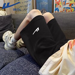 Pull-Back Black Shorts for Women, Suitable for Wearing Outside, 2026 New Summer Style, Pure Cotton, Loose Casual Sports Pants, A-Line Five-Point Pants