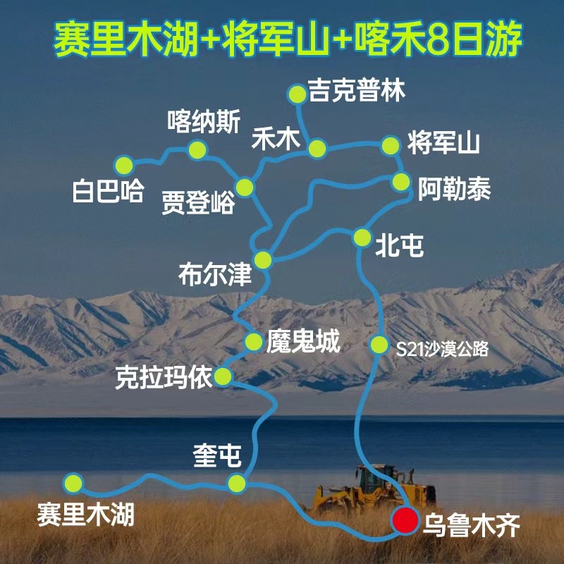 【高奢旅拍团】新疆旅游8天7晚赛里木湖阿勒泰禾木旅行纯玩跟团游