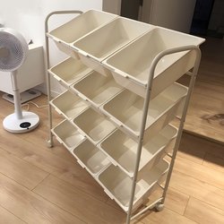 Multi-Layer Children's Toy Storage Rack, Large Capacity Movable Storage Cabinet, Baby Storage Cart Rack