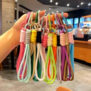
New simple mobile phone lanyard dopamine woven keychain car key chain lanyard thermal water cup accessories