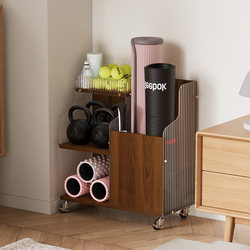 Yoga Mat Storage Basket, Home Fitness Equipment Storage Rack, Mobile Umbrella Stand, Basketball and Badminton Racket Storage Rack