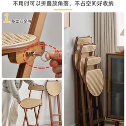 Foldable high stool cafe cashier bar back chair home convenient sturdy adult small bench